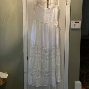 White gauze beach dress